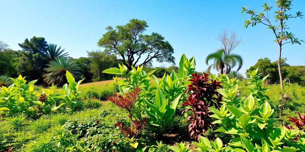 Pemandangan alam yang hijau dan beragam.